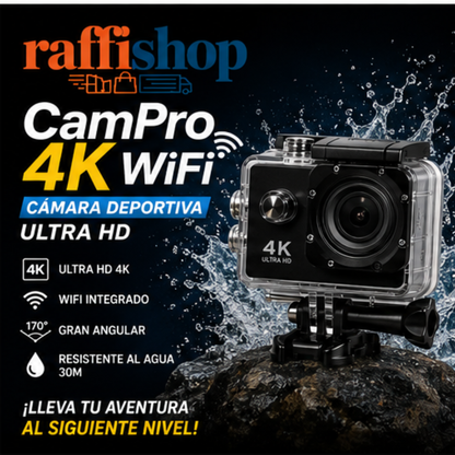 CamPro 4K WiFi – Cámara Deportiva Ultra HD